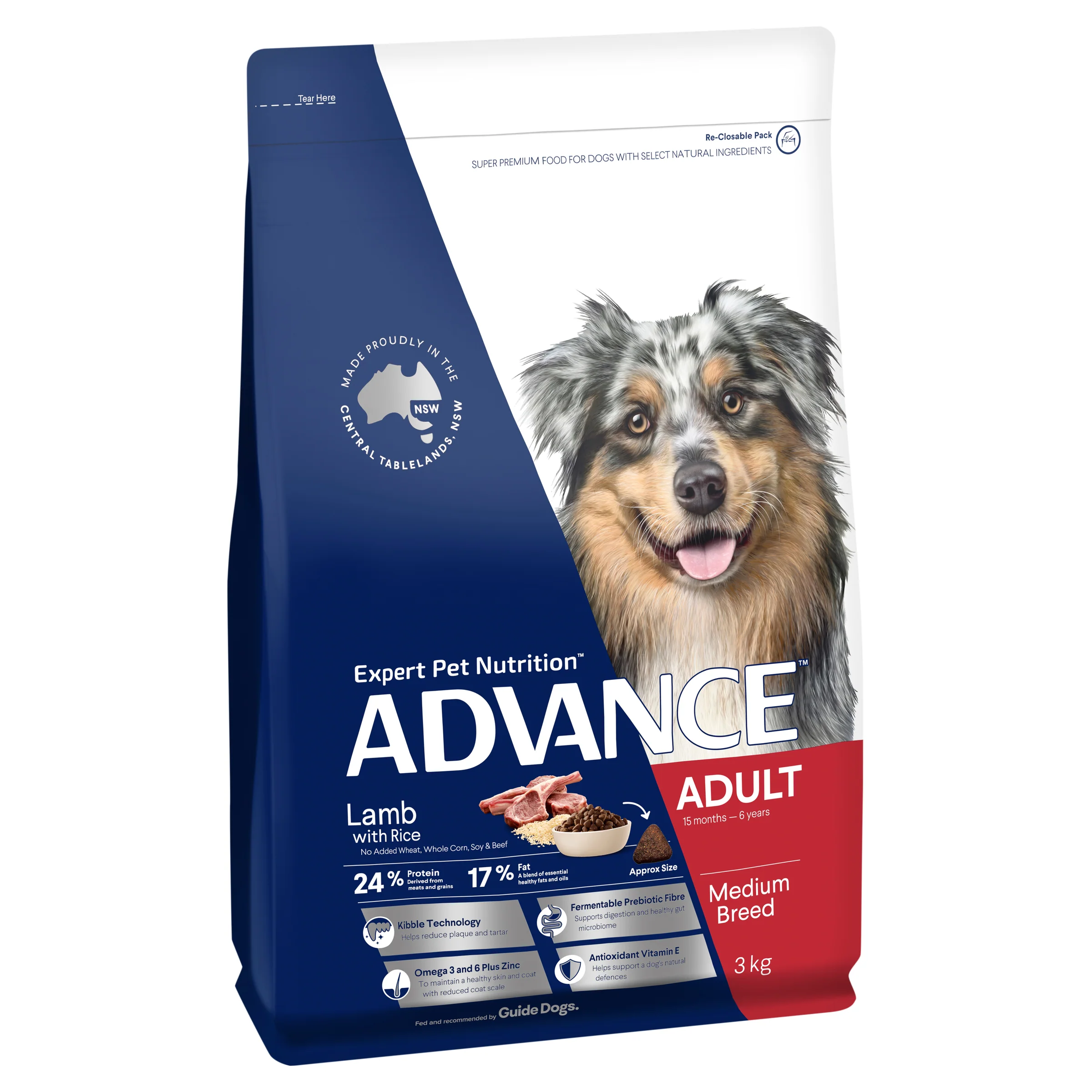 Advance Dog Adult Medium Breed Lamb with Rice Dry Dog Food