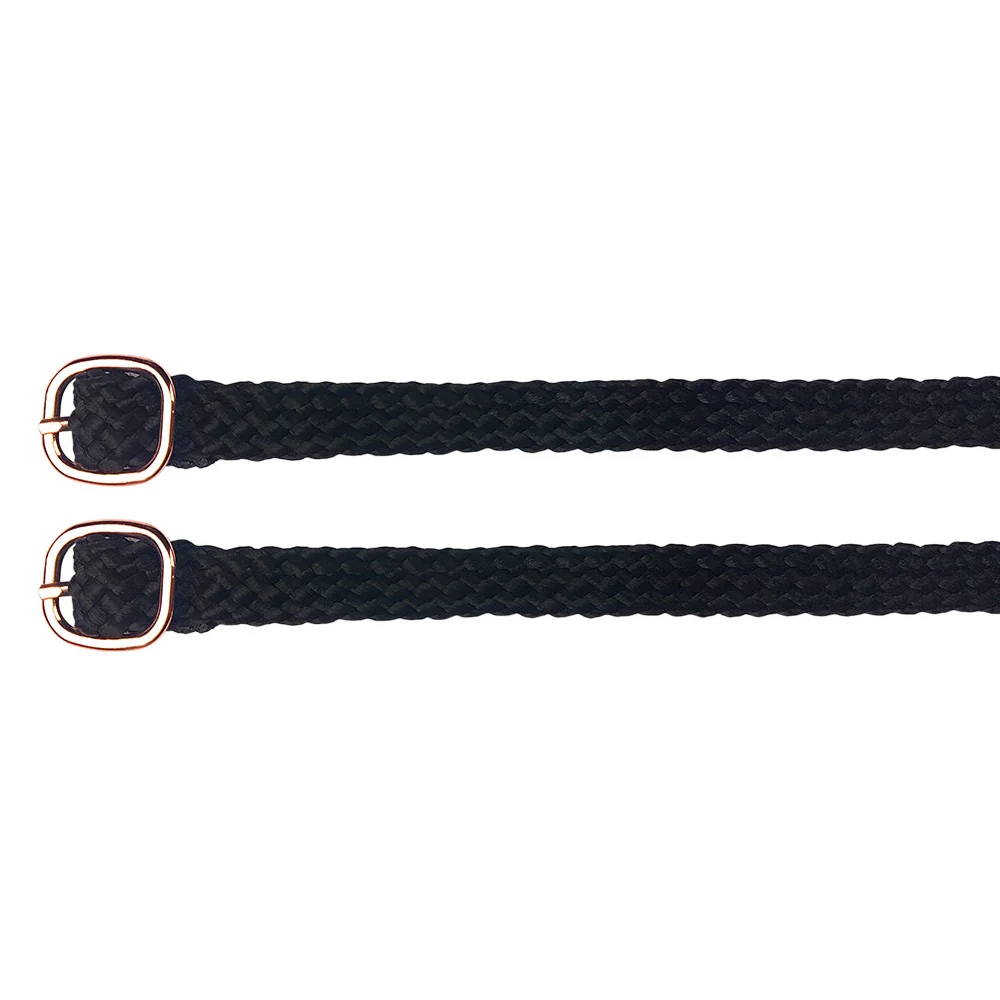 Braided Webbing Spur Straps Rose Gold Buckle