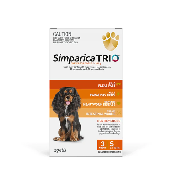 Simparica Trio Chews for Small Dogs 5-10kg