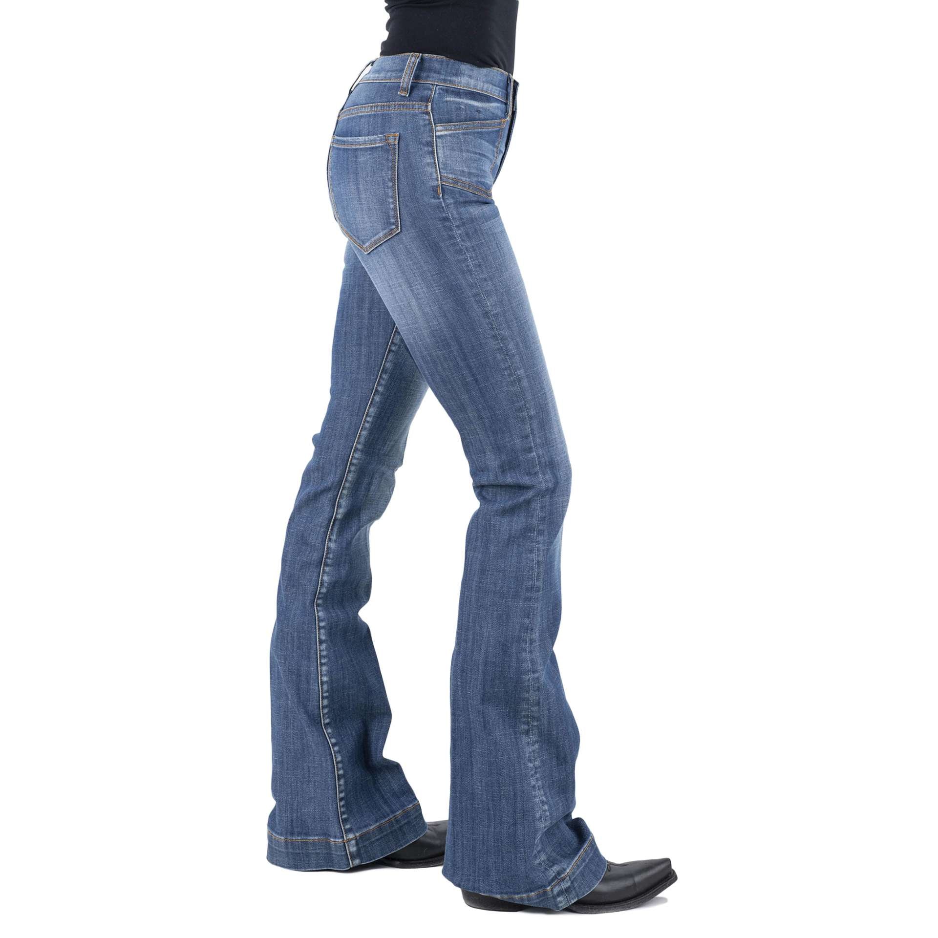 Stetson Womens Jeans 921 Flare Fit Plain Pocket - Image 2