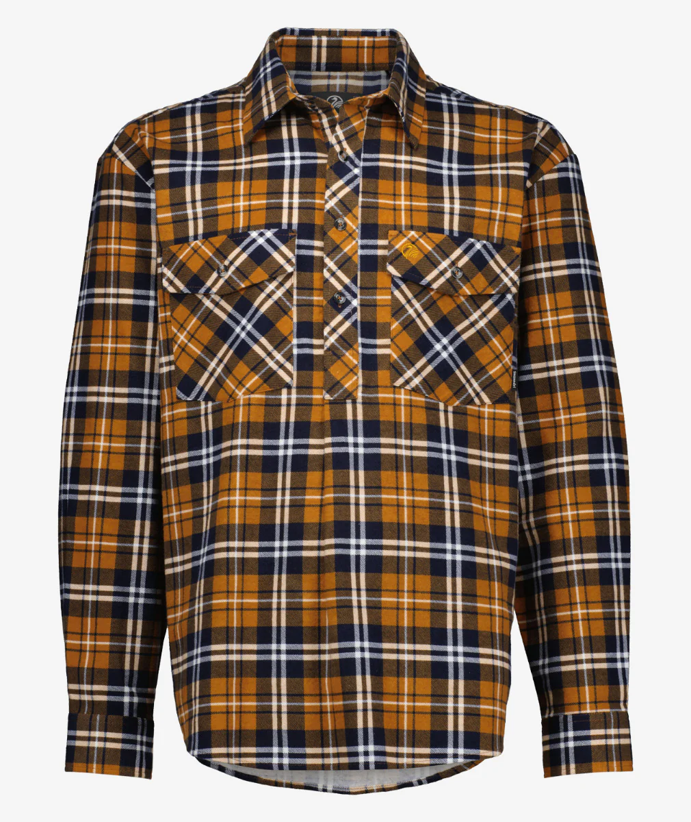 Swanndri Mens Egmont Half Placket Flannel Shirt - Image 2